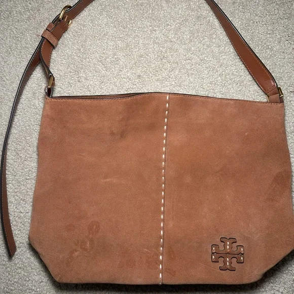 Tory Burch Tan Suede McGraw Hobo Bag - Picture 2 of 8